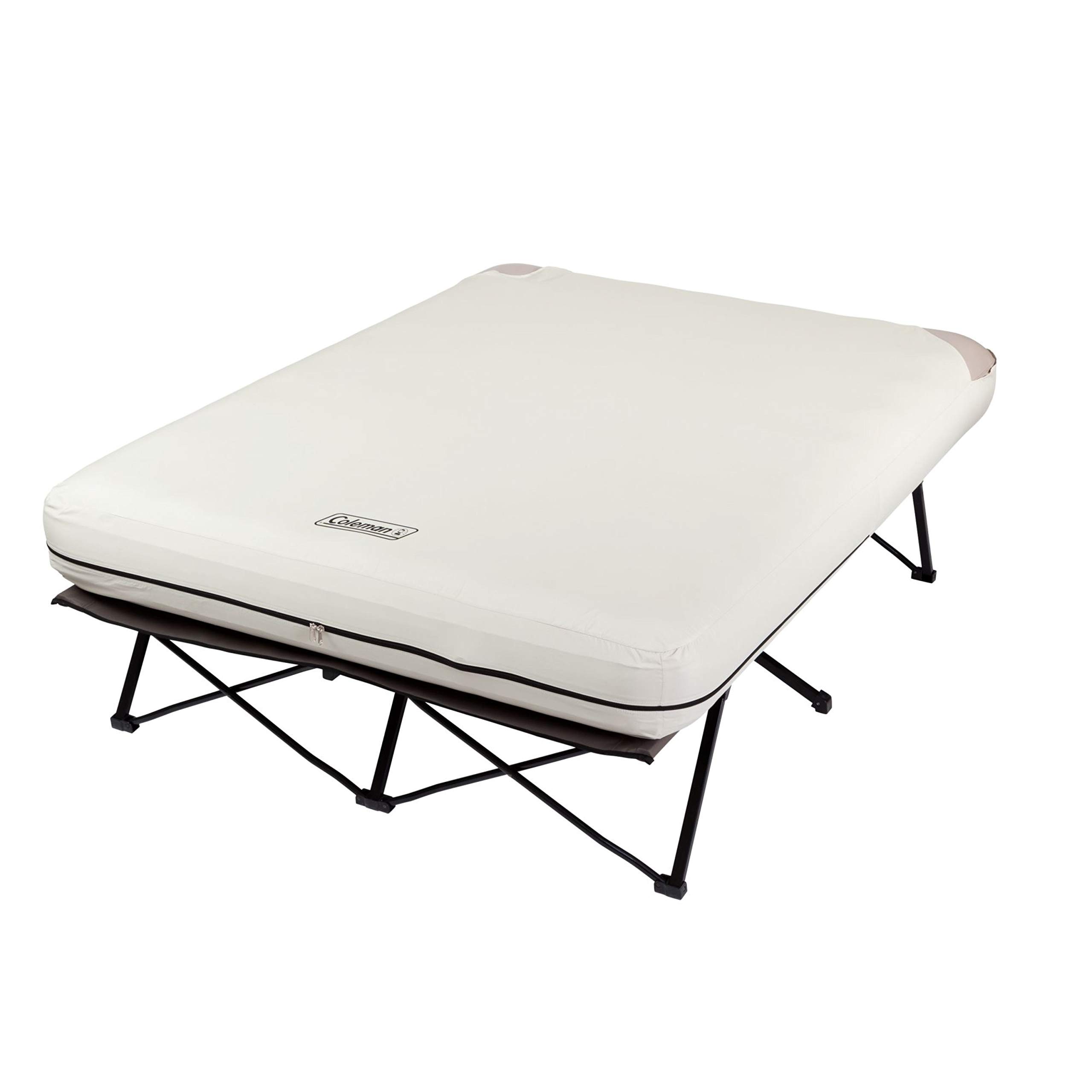 Coleman Queen Airbed Folding Cot with Side Tables and 4D Battery Pump