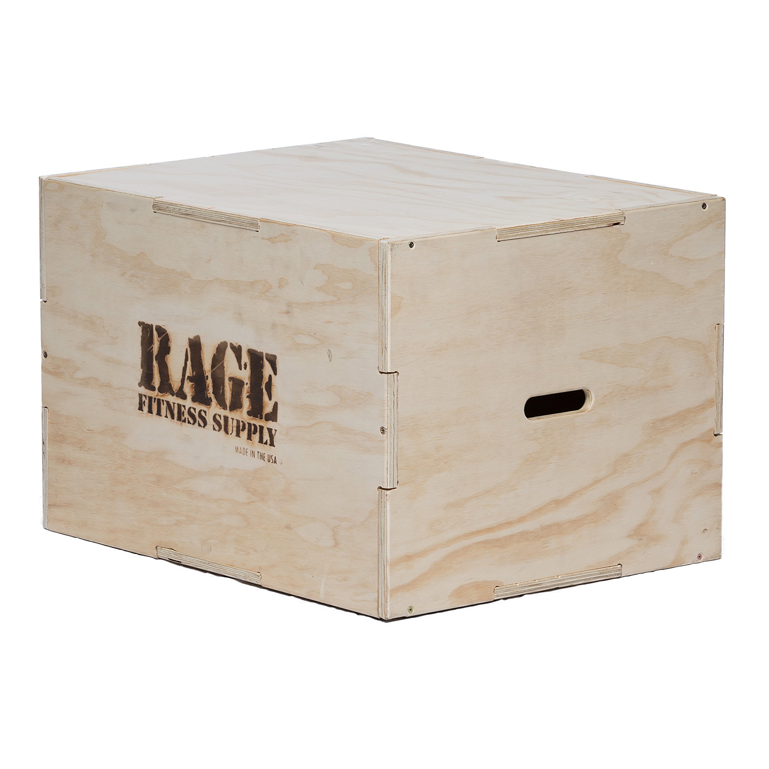 Rage Fitness 3 インチ 1木製Plyoボックス席20  x 24  x 30、 Made インチ the USA   Great forクロスフィットトレーニング