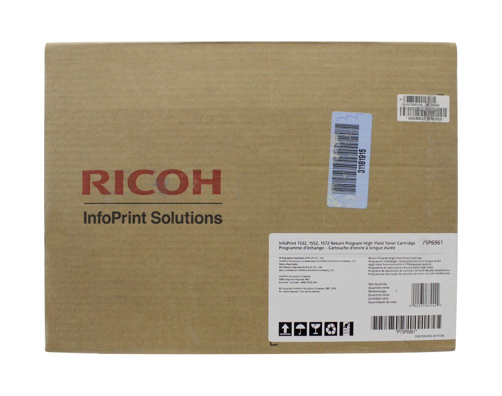 Ricoh 75P6961 High-Yield Toner  21000 Page-Yield  Black by Ricoh