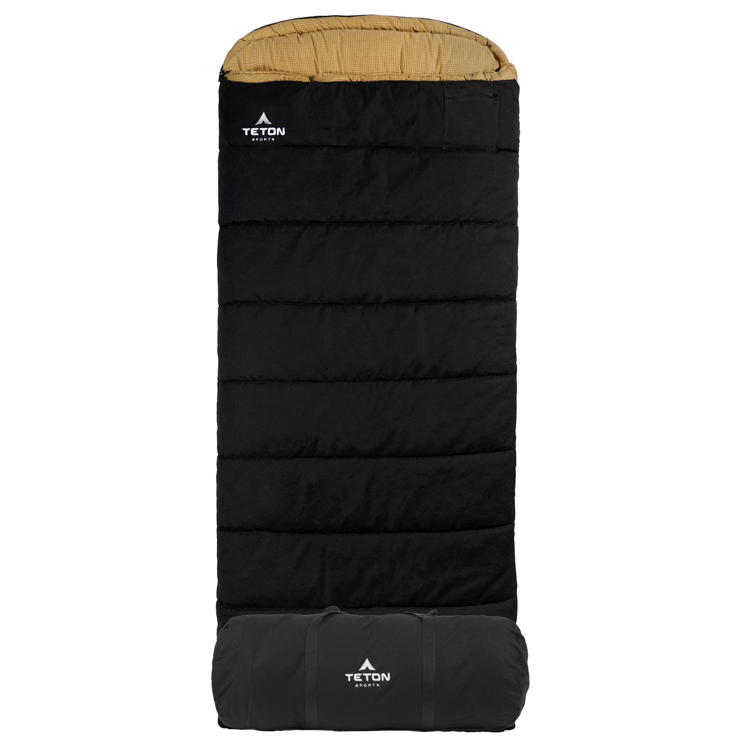 Teton Sports Deer Hunter 寝袋; 暖かくて好いたらしいな寝袋 魚釣り 遊猟や難民キャンプに至適 (Black / -35f / Left Zip)