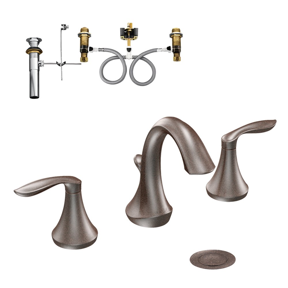 Moen KLEV-D-T6420ORB Eva Two-Handle High-Arc Lavatory Faucet  Oil Rubbed Bronze by Moen