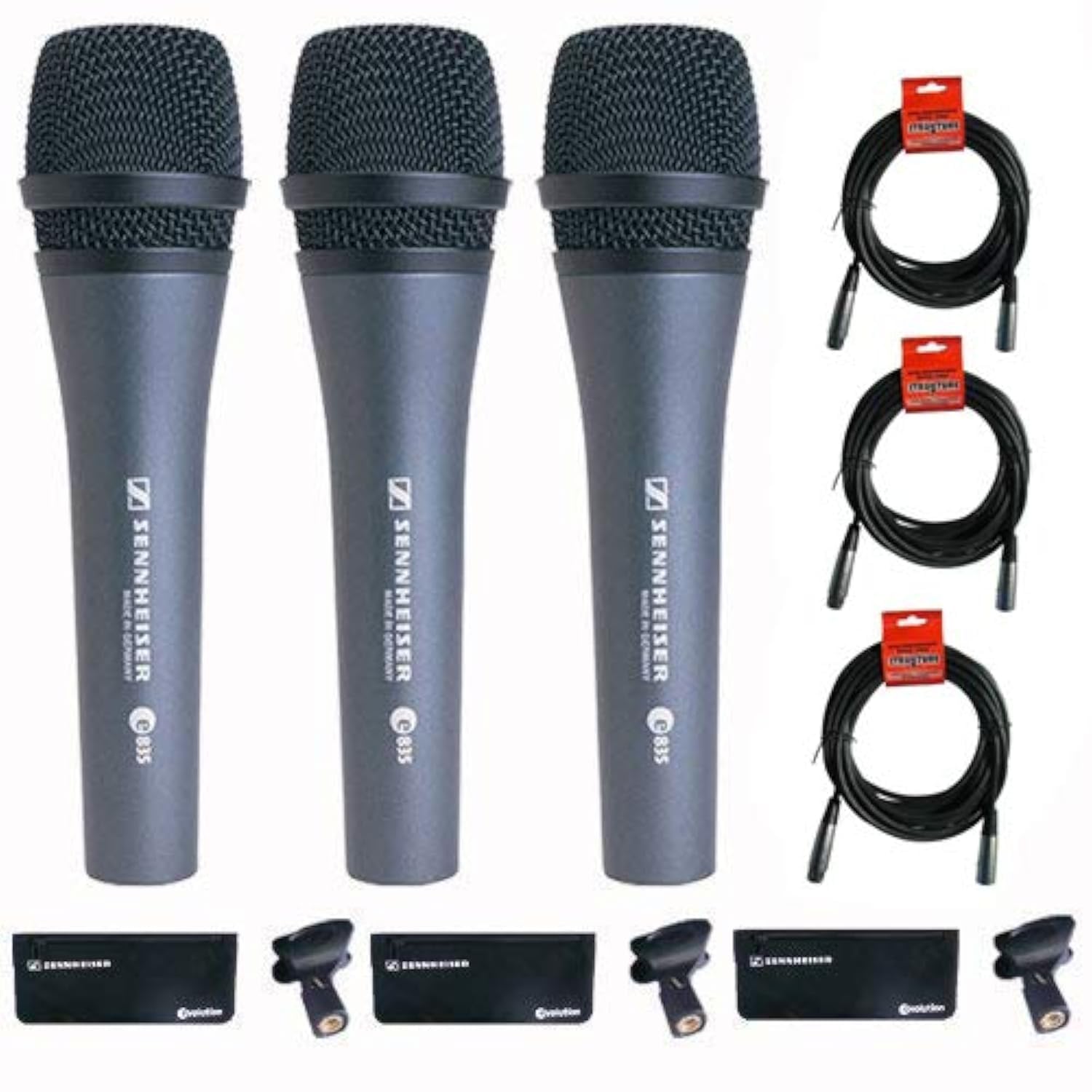 Sennheiser e 835 Dynamic Vocal Microphone with Cables by Sennheiser