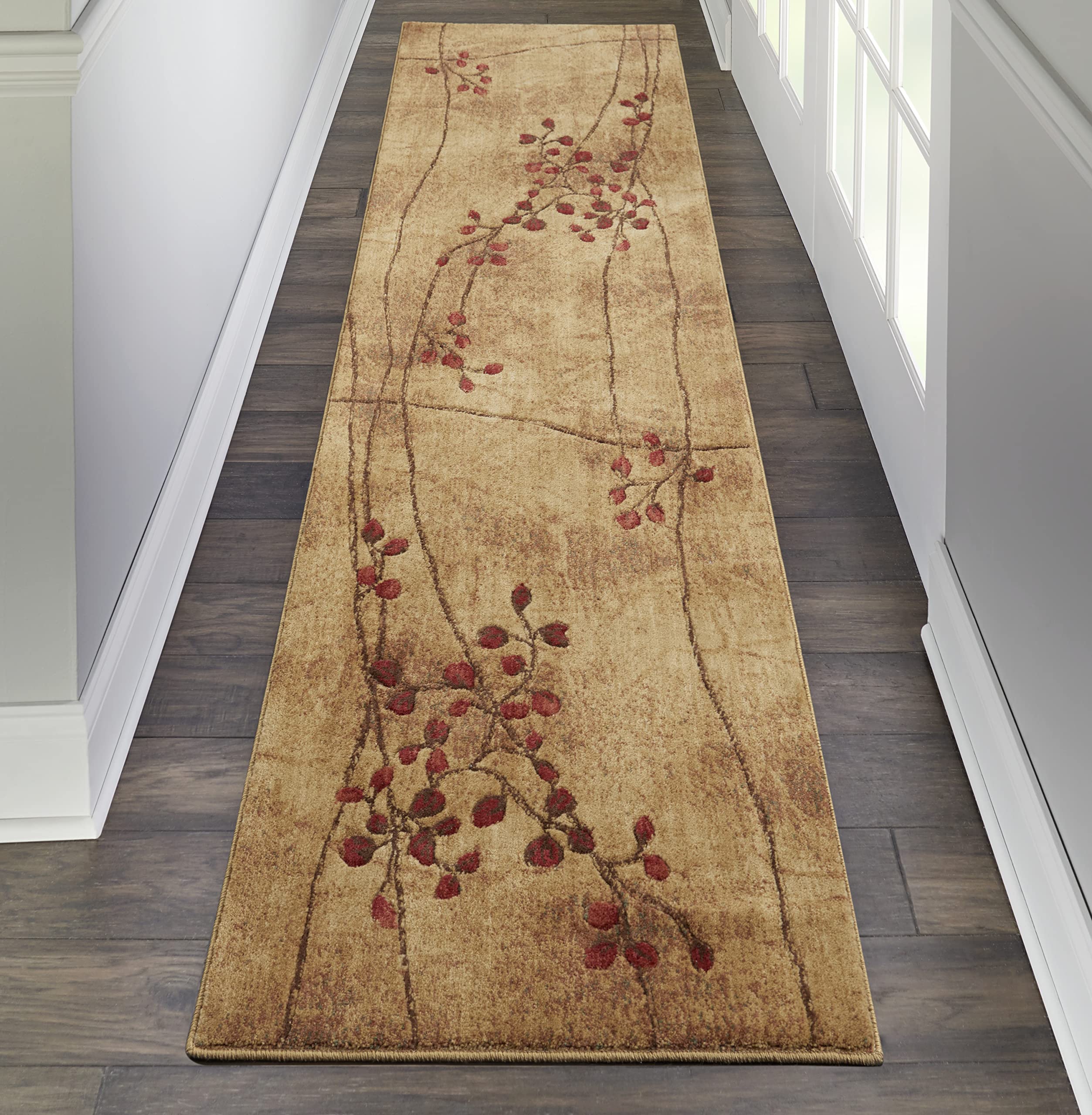 Nourison Somerset Silbl Runner Area Rug  2-Feet 3-Inches by 8-Feet (2\u00273 x 8\u0027) プリンター・FAX用インク-インクカートリッジ