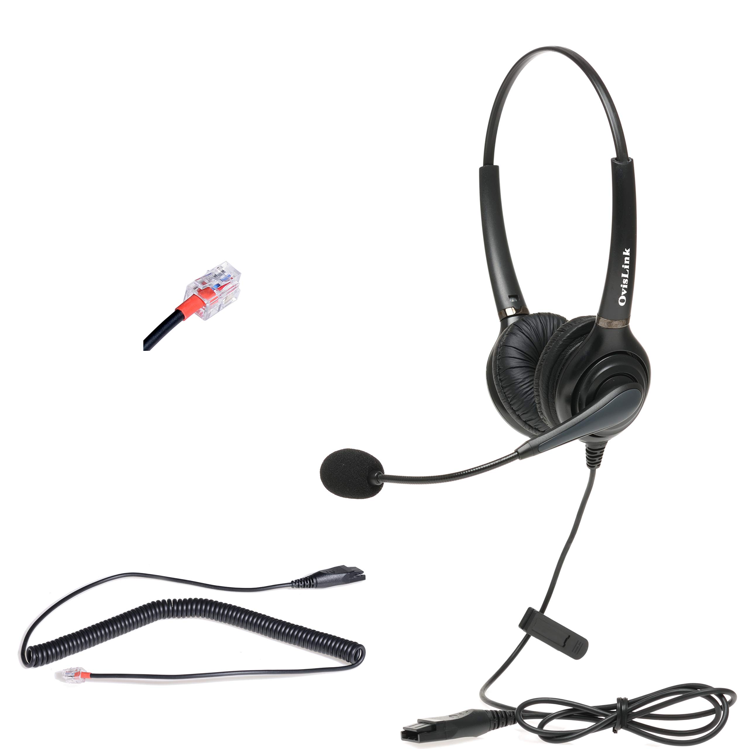 Zultys 電話用ヘッドセット | デュアルイヤー ノイズキャンセリング コールセンターヘッドセット Zultys電話に対応 | プレミアム音声品質 コールセンター&オフィス電話用 | RJ9クイックディスコネクトコード付き | 耐久性｜global研究所