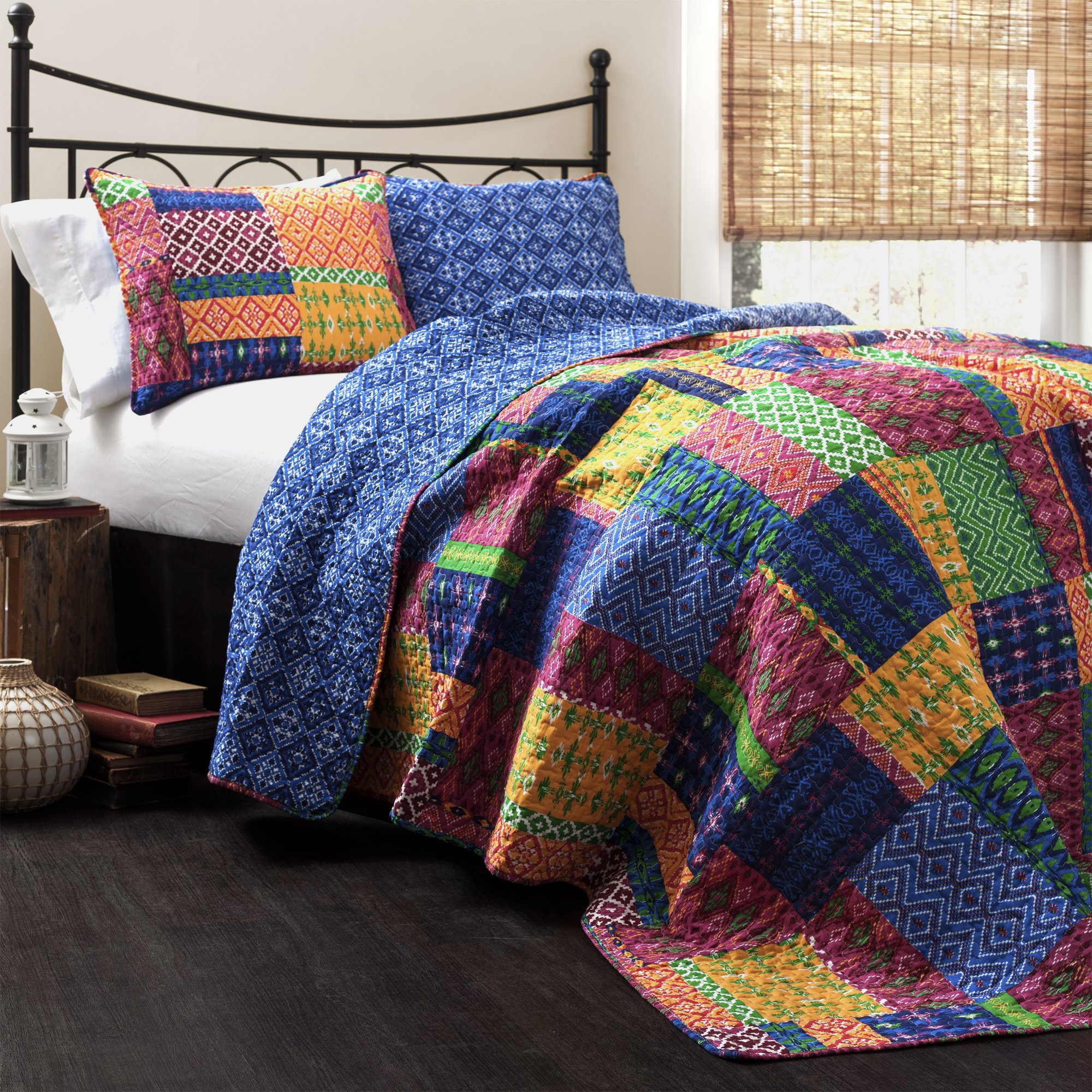 Misha Quilt Fuchsia/Navy 3Pc Set King|global研究所
