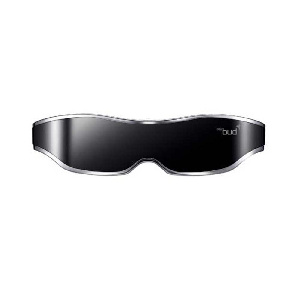 NEW ACCUPiX Mybud、3Dビューア、メガネ、100インチ、ヘッドマウントディスプレイ、仮想画面【海外直送品】 (Black-黒)｜global研究所