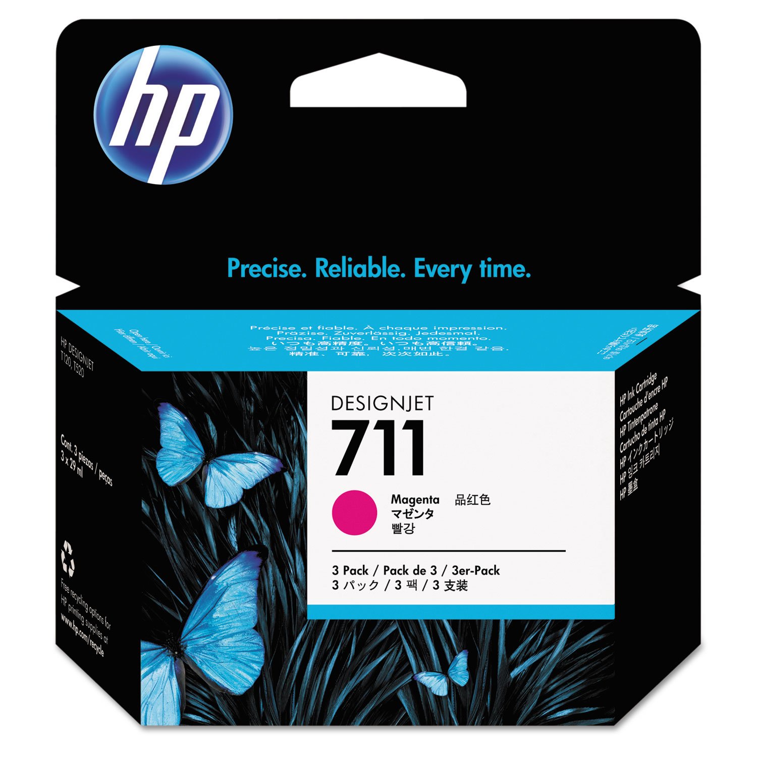 HEWLETT-PACKARD HP BR DESIGNJET T120 3個容器に並べる 711番 SD マゼンタインク HEWCZ135A