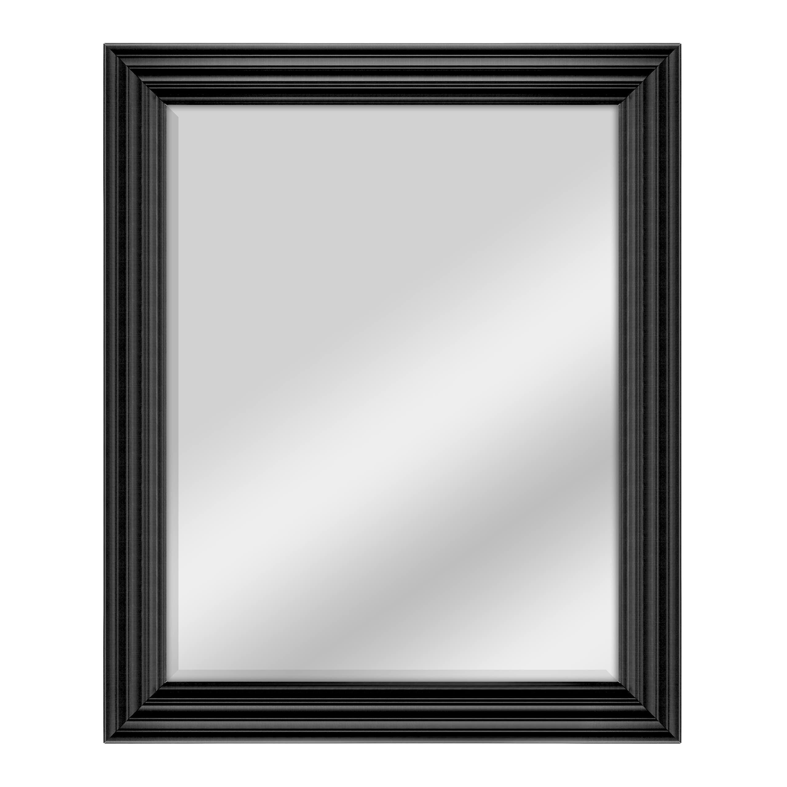 MCS 47695 畝のある壁ミラー 28 x 34インチ つや消しブラック