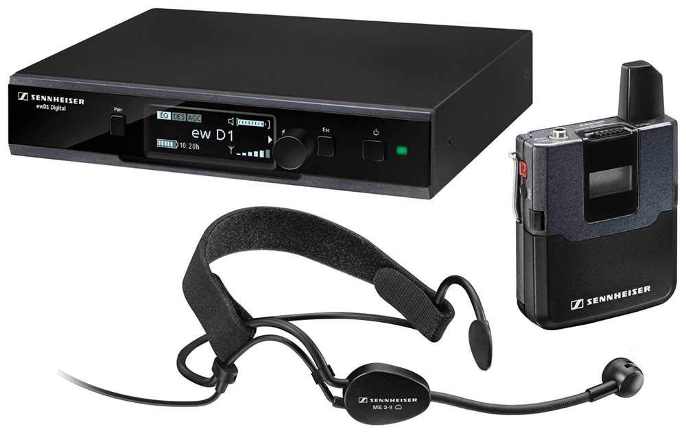 Sennheiser EW D1-ME3 Evolution Wireless D1 Digital Presenter System with ME3 II Headworn Microphone by Sennheiser