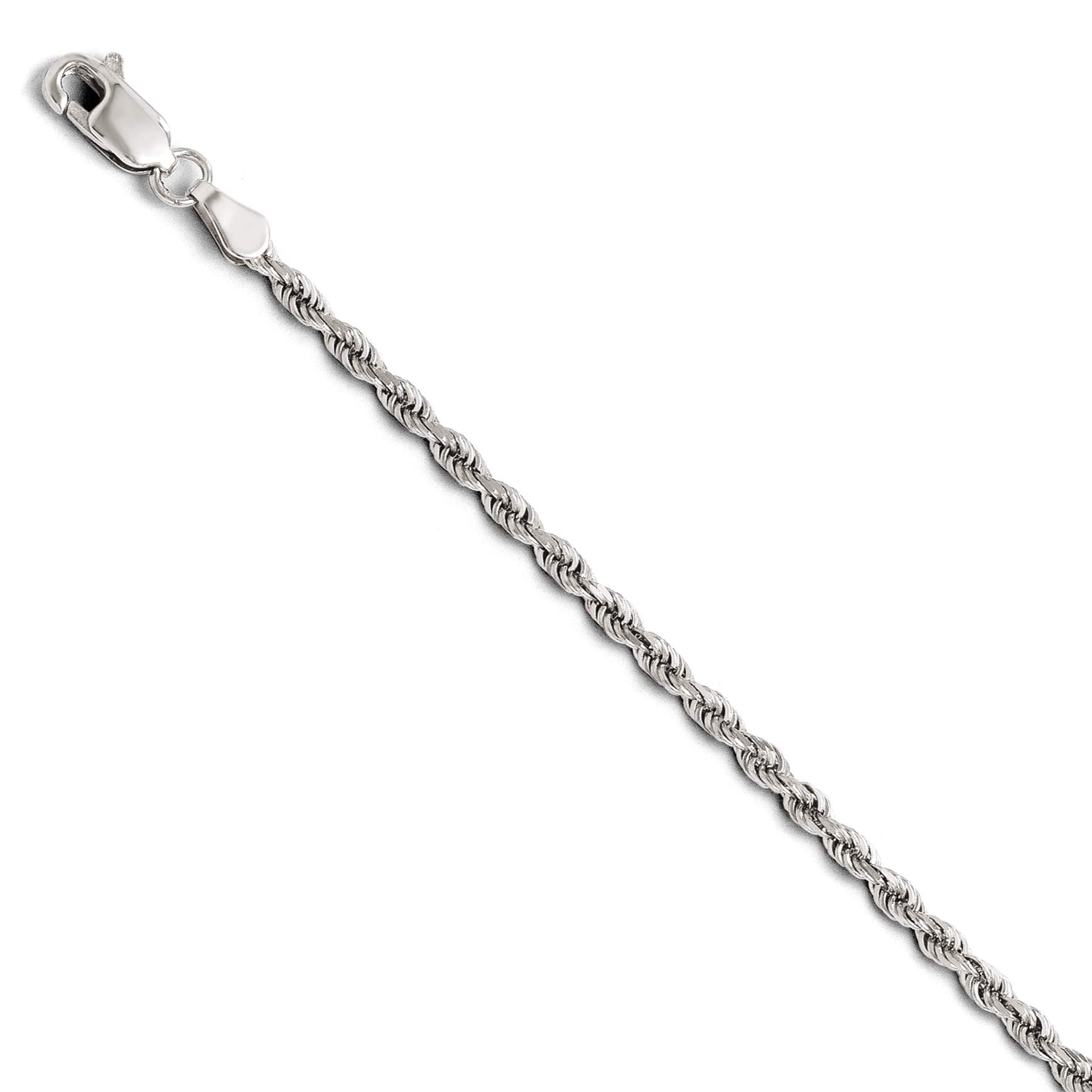 Leslie\u0027s 14K 白いことゴールド 2.5粍 金剛石とり捨てる 荷縄チェーン店 8in  ゴールド