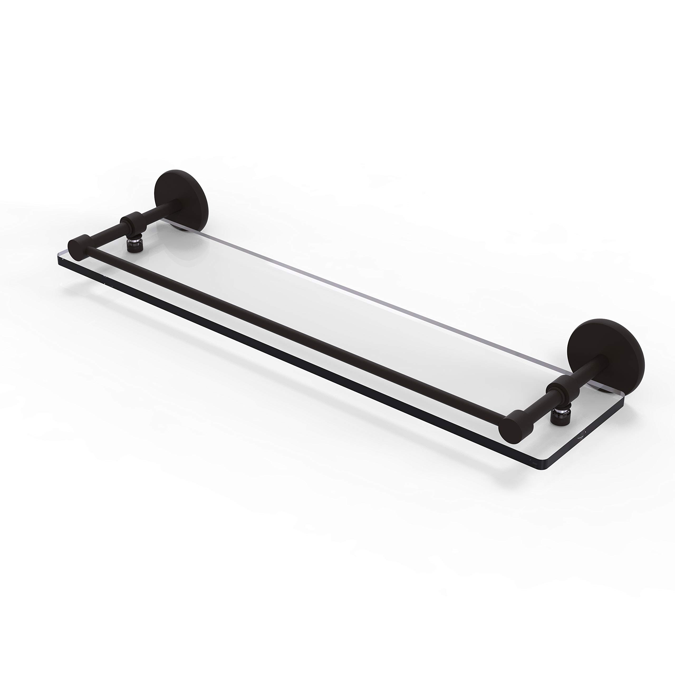 Allied Brass P1000-1/22-GAL-ORB 22 Inch Tempered Gallery Rail Glass Shelf Oil Rubbed Bronze
