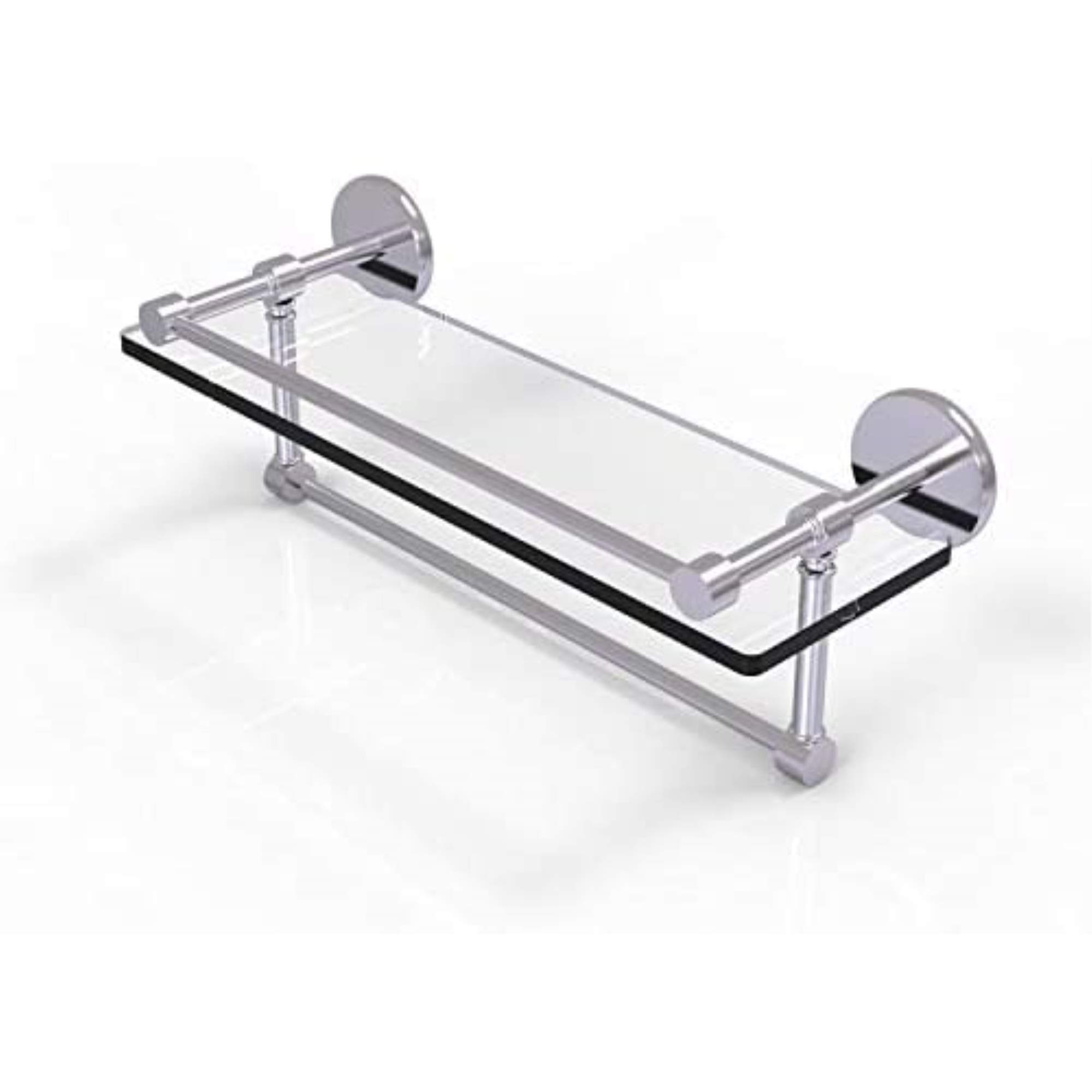 Allied Brass P1000-1TB/16-GAL-SCH 16 Inch Gallery Towel Bar Glass Shelf Satin Chrome|global研究所