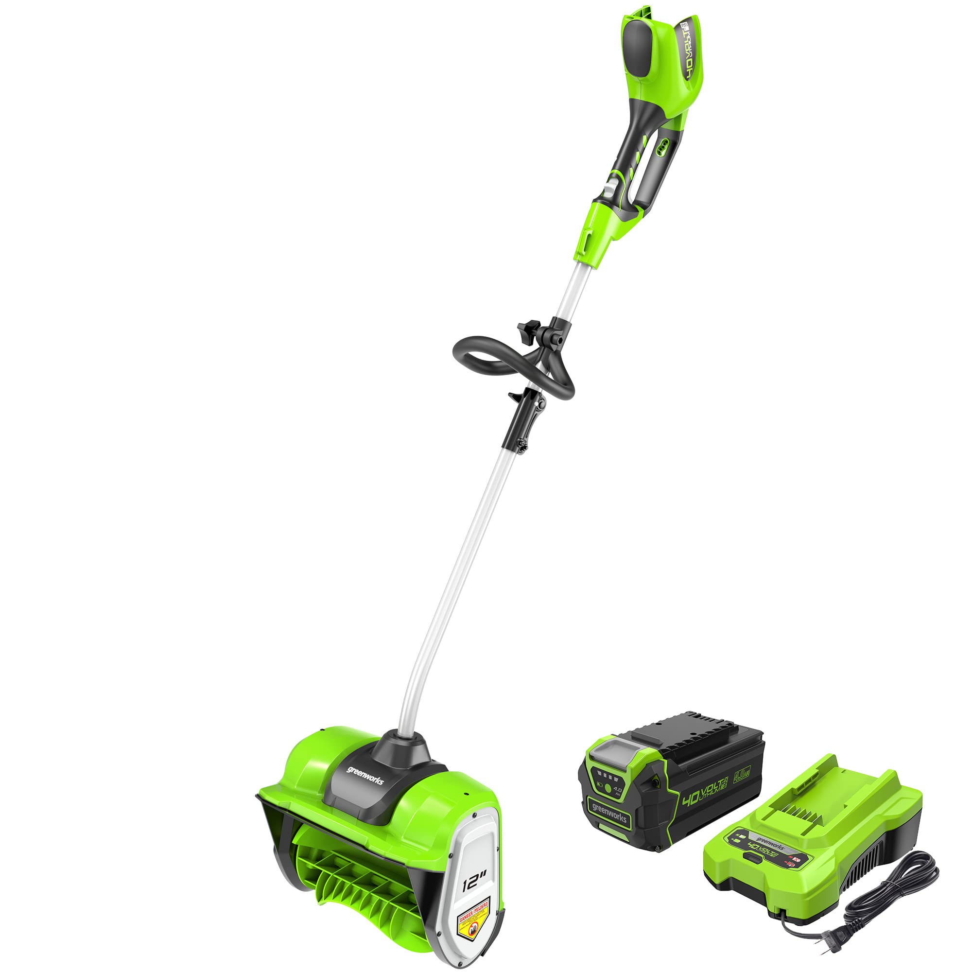 GreenWorks 2600702 G-MAX 40V 12インチ コードレス スノーショベル 4Ah バッテリーと充電器付き｜global研究所