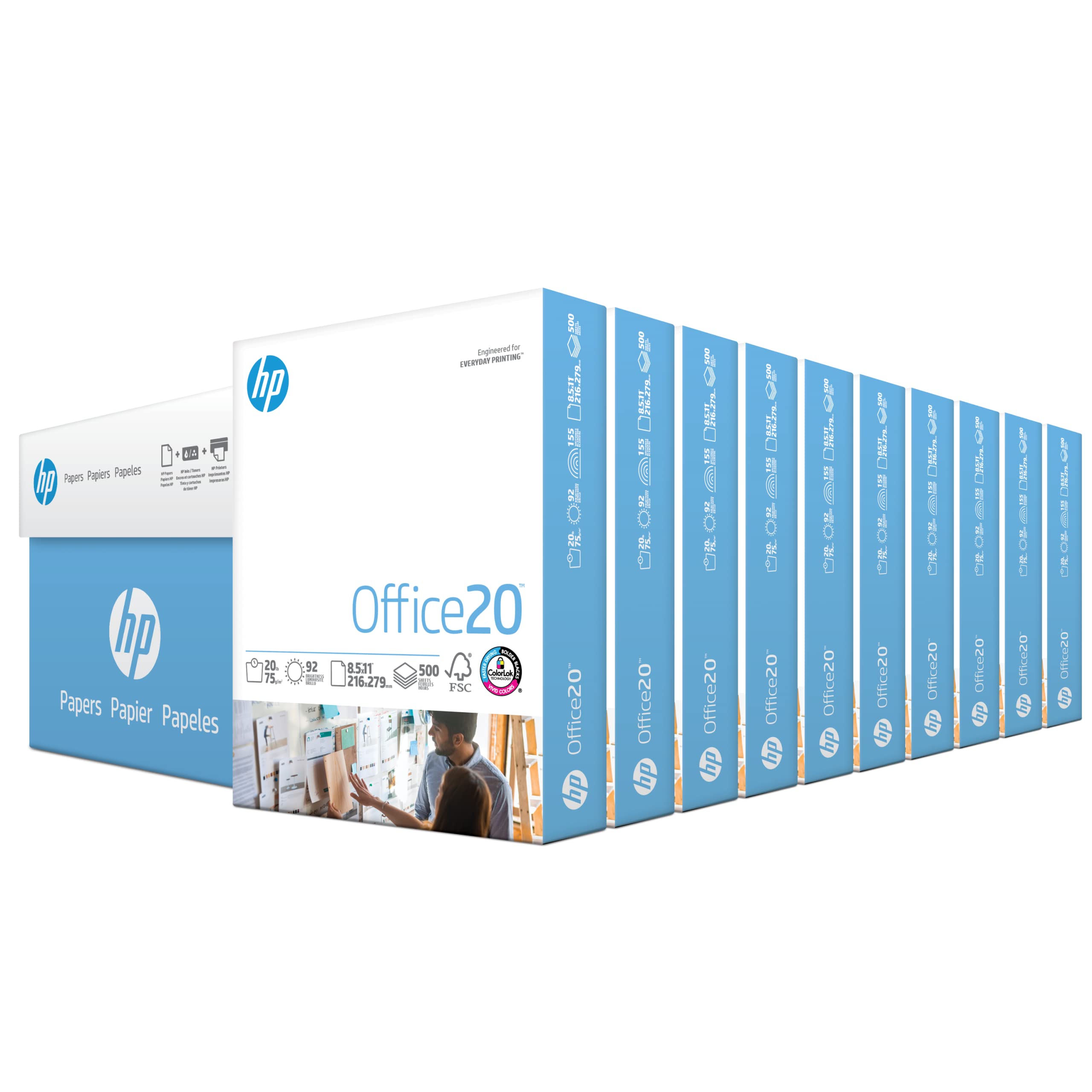 HP 人真似質問用紙 事務室用ウルトラ白いこと 20英国ポンド 8.5x11in 92ブライト 500枚/1連 (172160R) 亜米利加製 5 000 Sheets