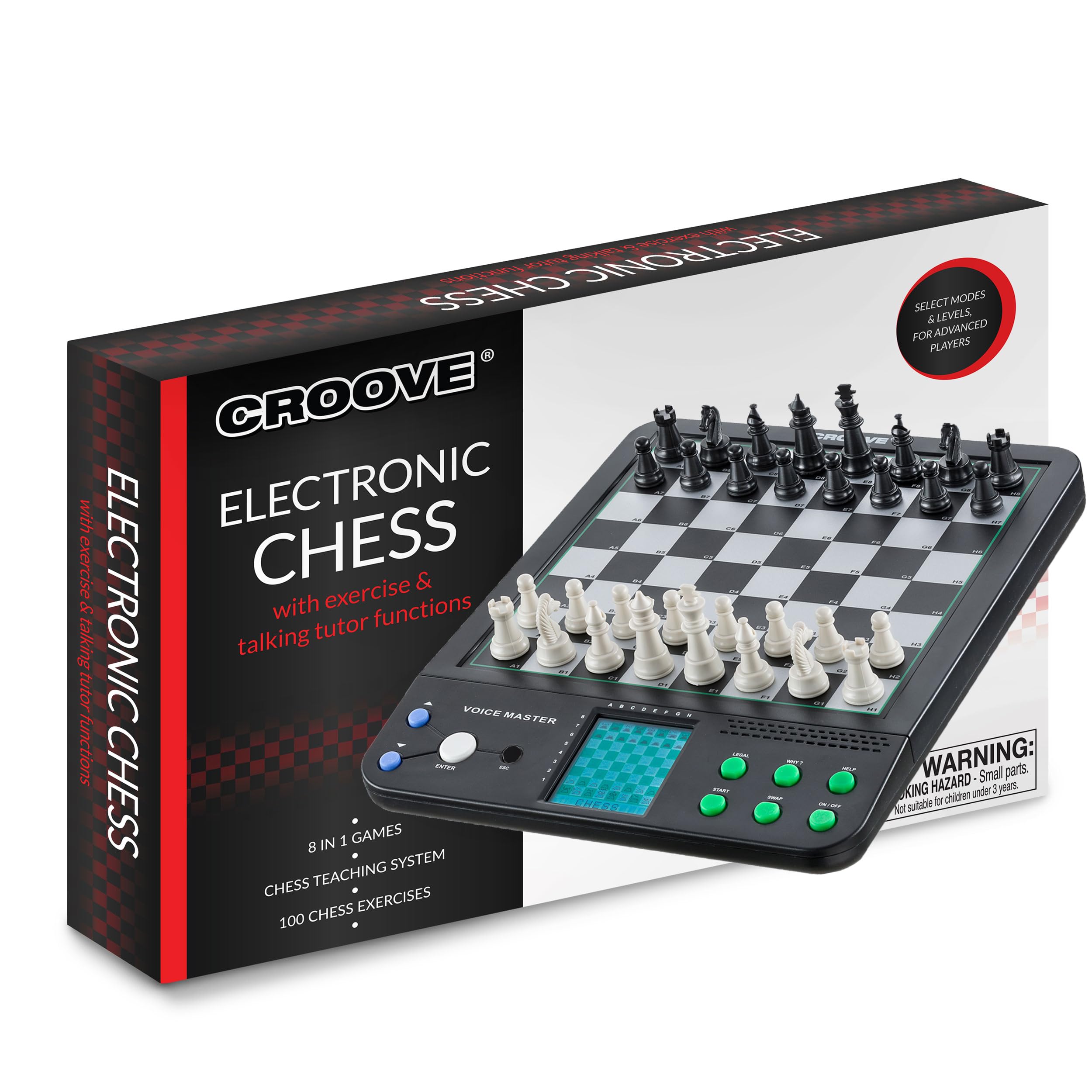 [クルーブ]Croove Electronic Chess and Checkers Set with 8In1 Board Games  For Kids To Learn and Play Chess - 740 [並行輸入品]