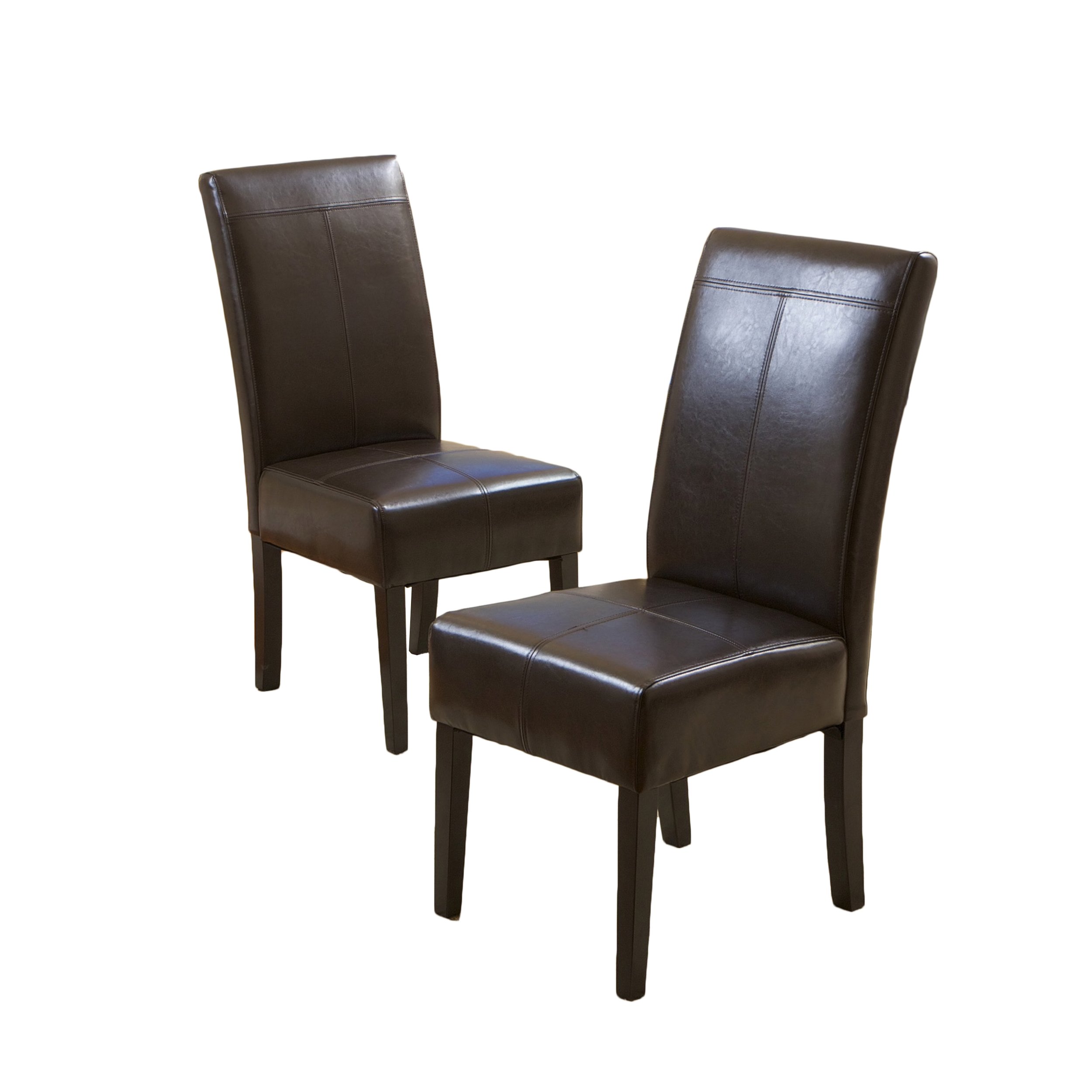 Christopher Knight Home Chocolate Brown T-Stitch Leather Dining Chair  2-Pack 141［並行輸入］