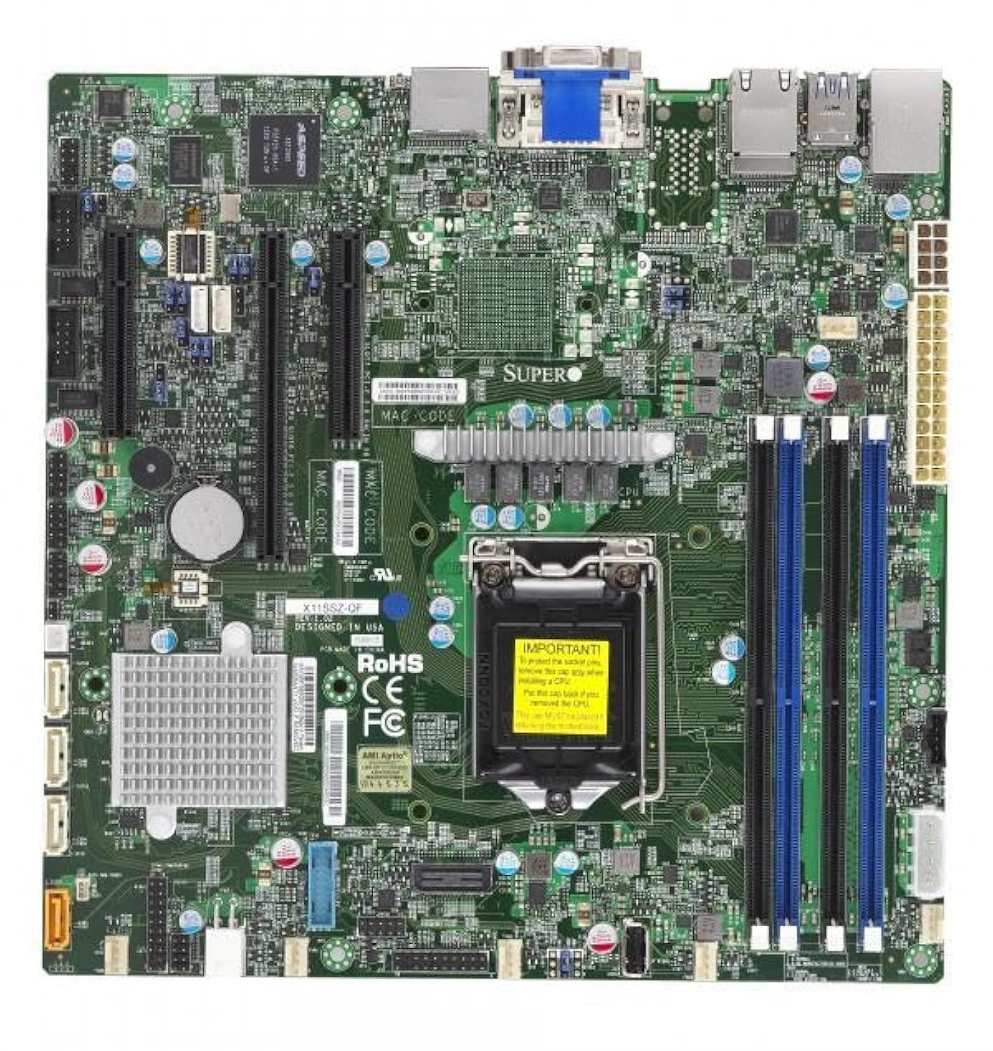 SUPERMICRO X11SSZ-QF - Motherboard - micro ATX - LGA1151 Socket - Q170 - USB 3.0 - 2 x Gigabit LAN - onboard graphics - HD Audio