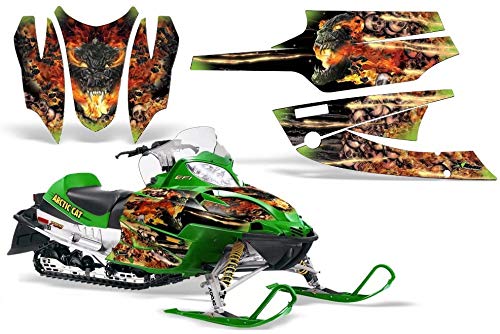 AMR Racing スノーモービルグラフィックキット ステッカー デカール Arctic Cat F Z1 Series 2012+対応 - ファイヤーストームグリーン|global研究所