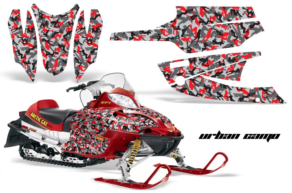 AMR Racing スノーモービルグラフィックキット ステッカー デカール Arctic Cat Firecat 2003-2006対応 - アーバンカモレッド 38,911円