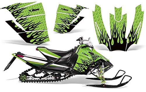 2008 ? 2011 ARCTIC CAT Pro Race 500 / 600 AMRRACING Sledグラフィックスデカールキット ? 金剛石Flames ? 黒いこと-緑であること