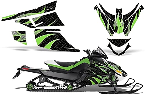 2006 ? 2012 Arctic Cat z1ターボAMRRACING Sledグラフィックスデカールキット ? Tribal Flames ? green-black|global研究所