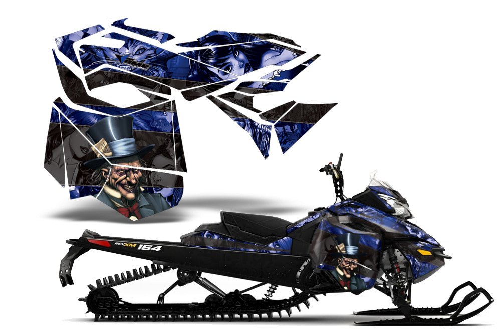 AMR Racing スノーモービルグラフィックキット ステッカー デカール Ski-Doo Rev XM Summit 2013-2016対応 - マッドハッター - ブラックブルー
