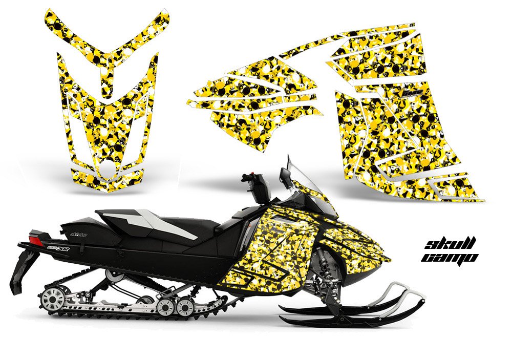 AMR Racing スノーモービルグラフィックキット ステッカー デカール Ski-Doo Rev XR 2013-2018対応 スカル迷彩 イエロー 35,681円