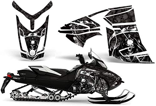 AMR Racing スノーモービルグラフィックキット ステッカー デカール Ski-Doo Rev XR 2013-2018相応う ロバート・エドワード・リー基準打数 黒いこと