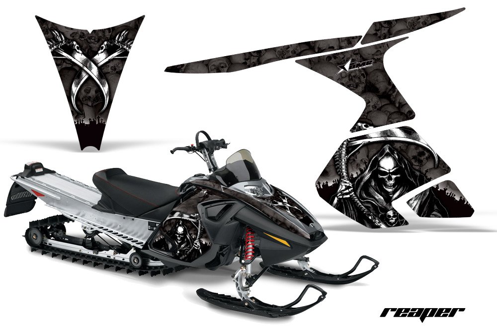 AMR Racing スノーモービルグラフィックキット ステッカー デカール Ski-Doo RT 2005-2009対応 リーパーブラック