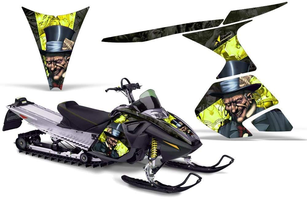 AMR Racing スノーモービルグラフィックキット ステッカー デカール Ski-Doo RT 2005-2009対応 - マッドハッター イエローブラック