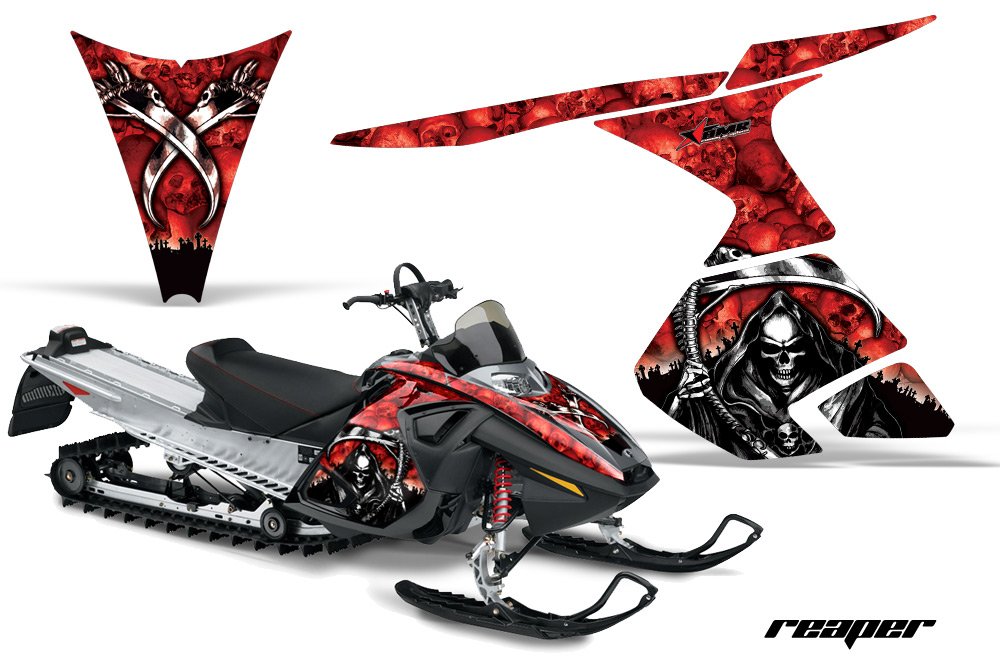 AMR Racing スノーモービルグラフィックキット ステッカー デカール Ski-Doo RT 2005-2009対応 リーパーレッド