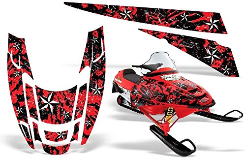 AMR Racing スノーモービルグラフィックキット ステッカー デカール ポラリスエッジ1999-2010対応 - ノーススターレッド