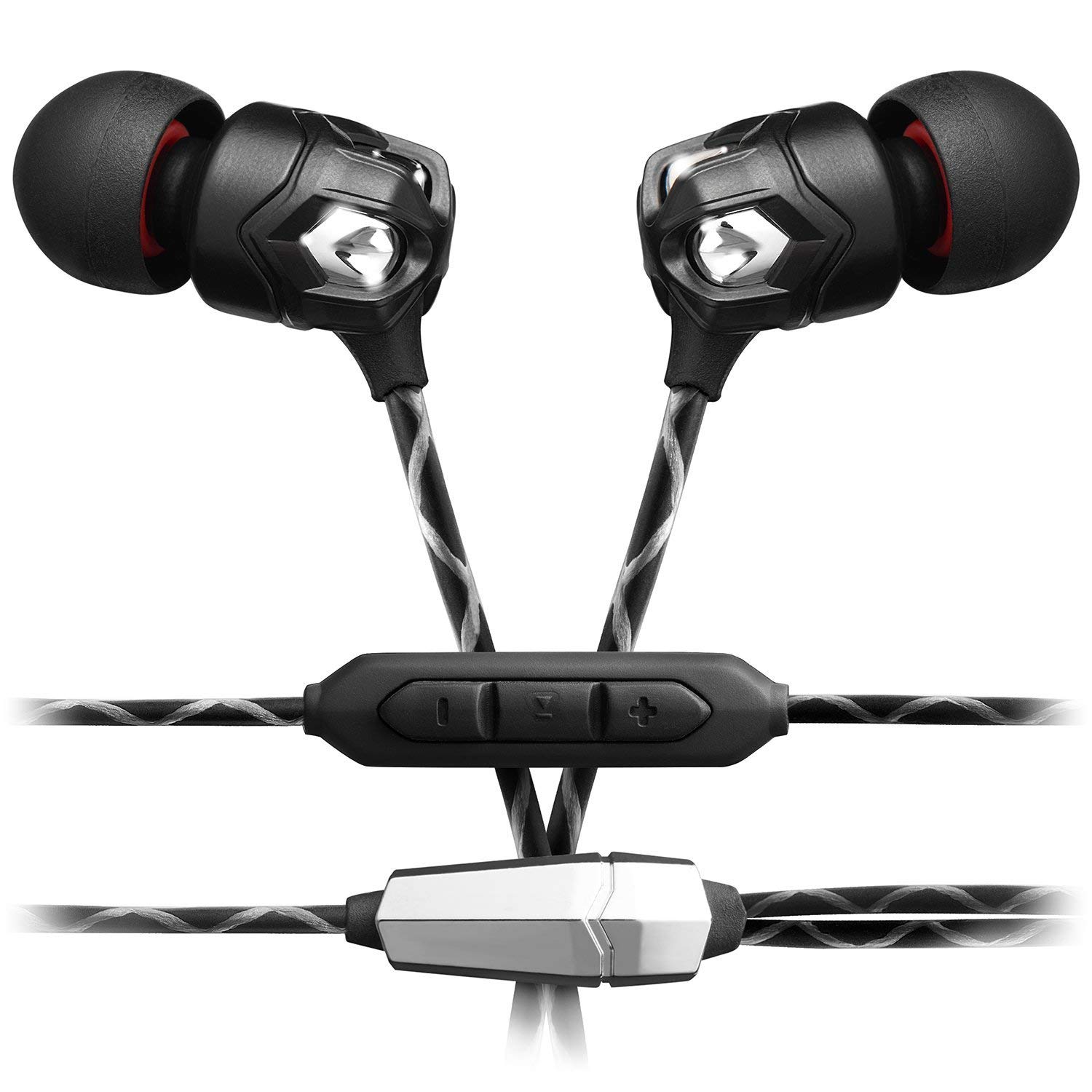 V-MODA Zn カナル型 モダン オーディオマニアヘッドフォン ボタン1つ付き リモートとマイク付き 3-Button ZN3B-NERO