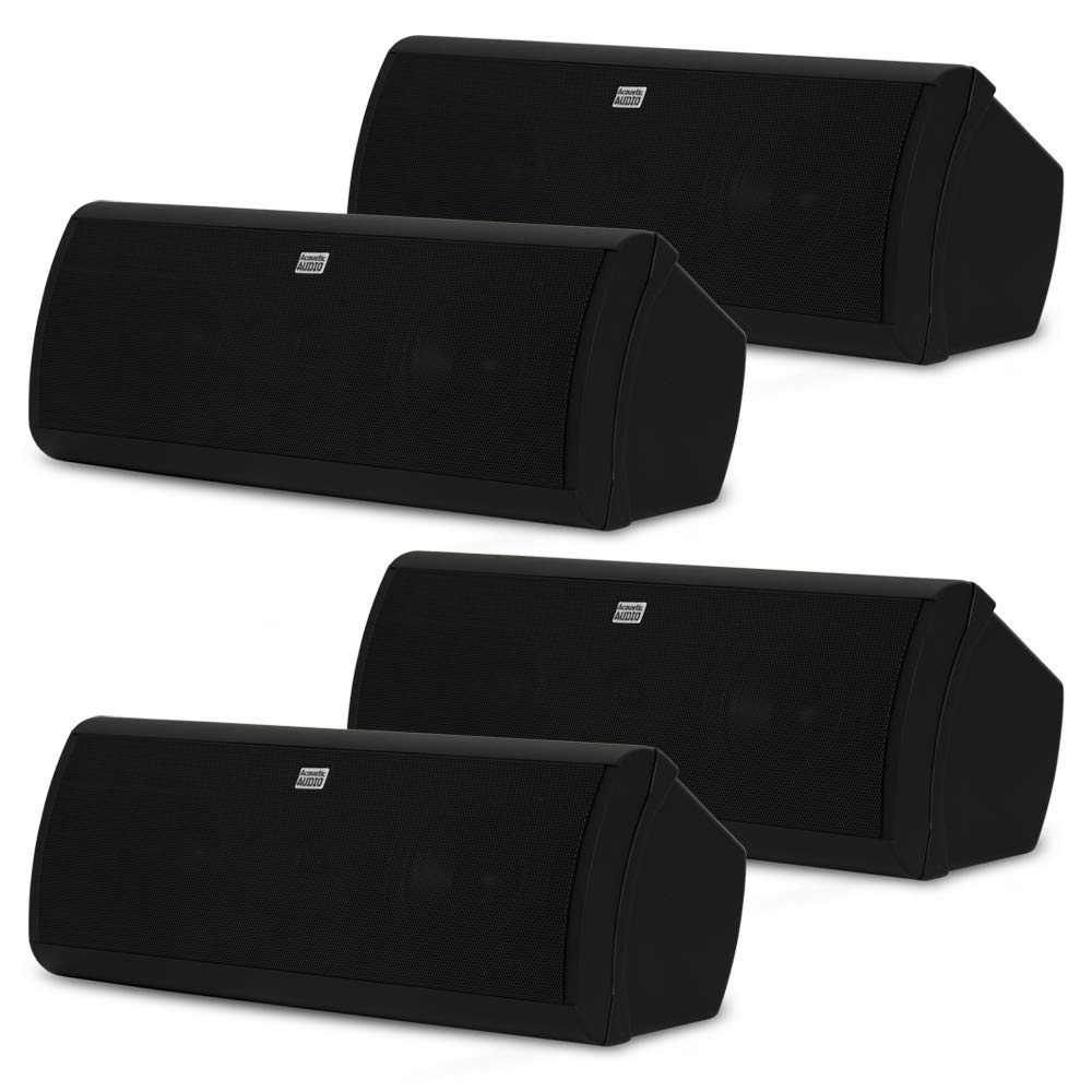Acoustic Audio aa40cbインドア3 Wayスピーカー2000ワットブラック本棚2ペアパックaa40cb-2pr｜global研究所