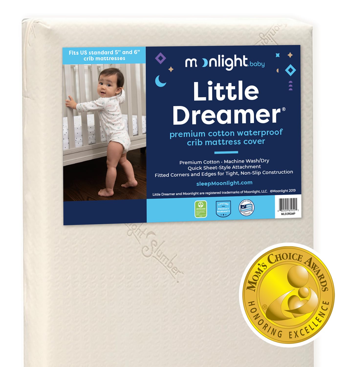 Moonlight Slumber Little Dreamer 100%プレミアムコットンベビーベッドマットレスカバー ? Ecru