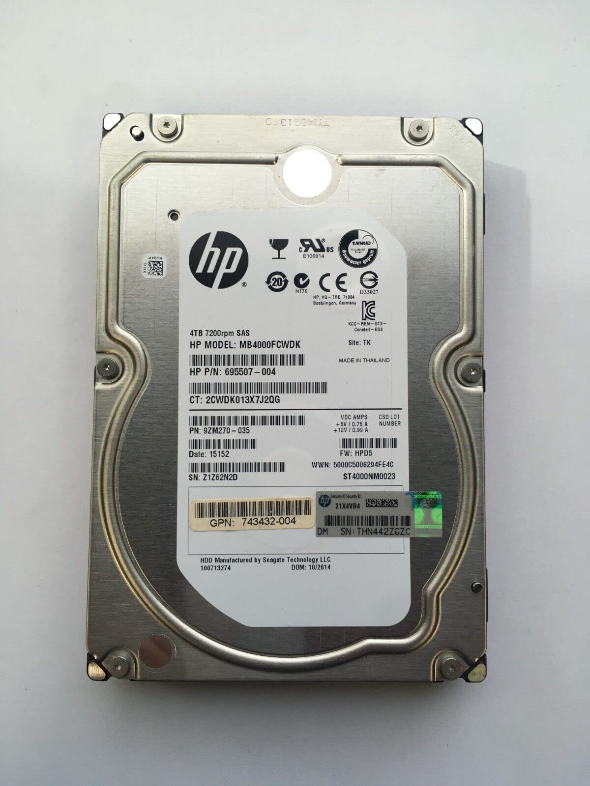 MB4000FCWDK HP 4-TB 6G 7.2K 3.5 SAS HDD [2パック]｜global研究所