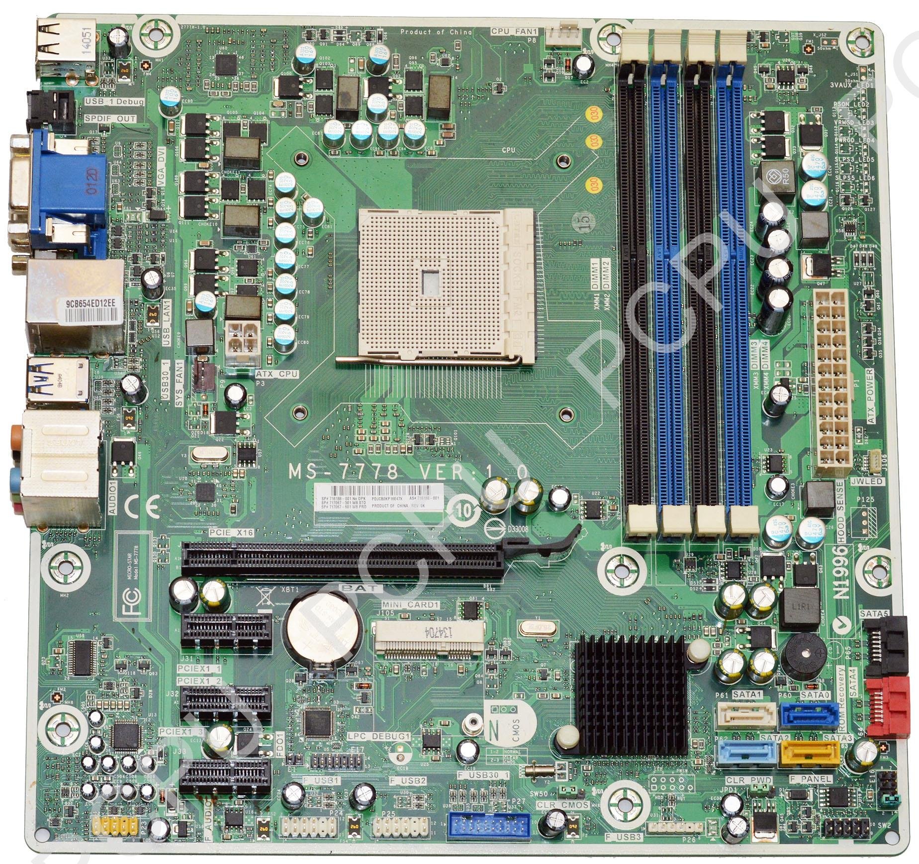 717067-501 HP P6 P7 ジャスミン R AMD デスクトップマザーボード FM2｜global研究所