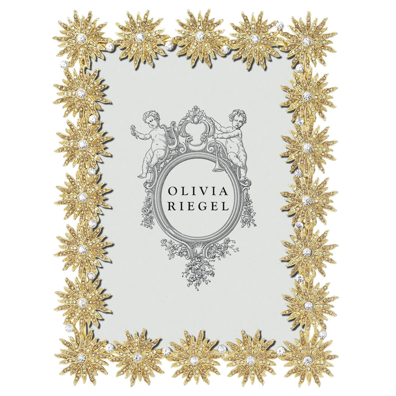 Electraゴールドlight-topaz水晶5 x 7ひな形by Olivia Riegel ? 5 x 7