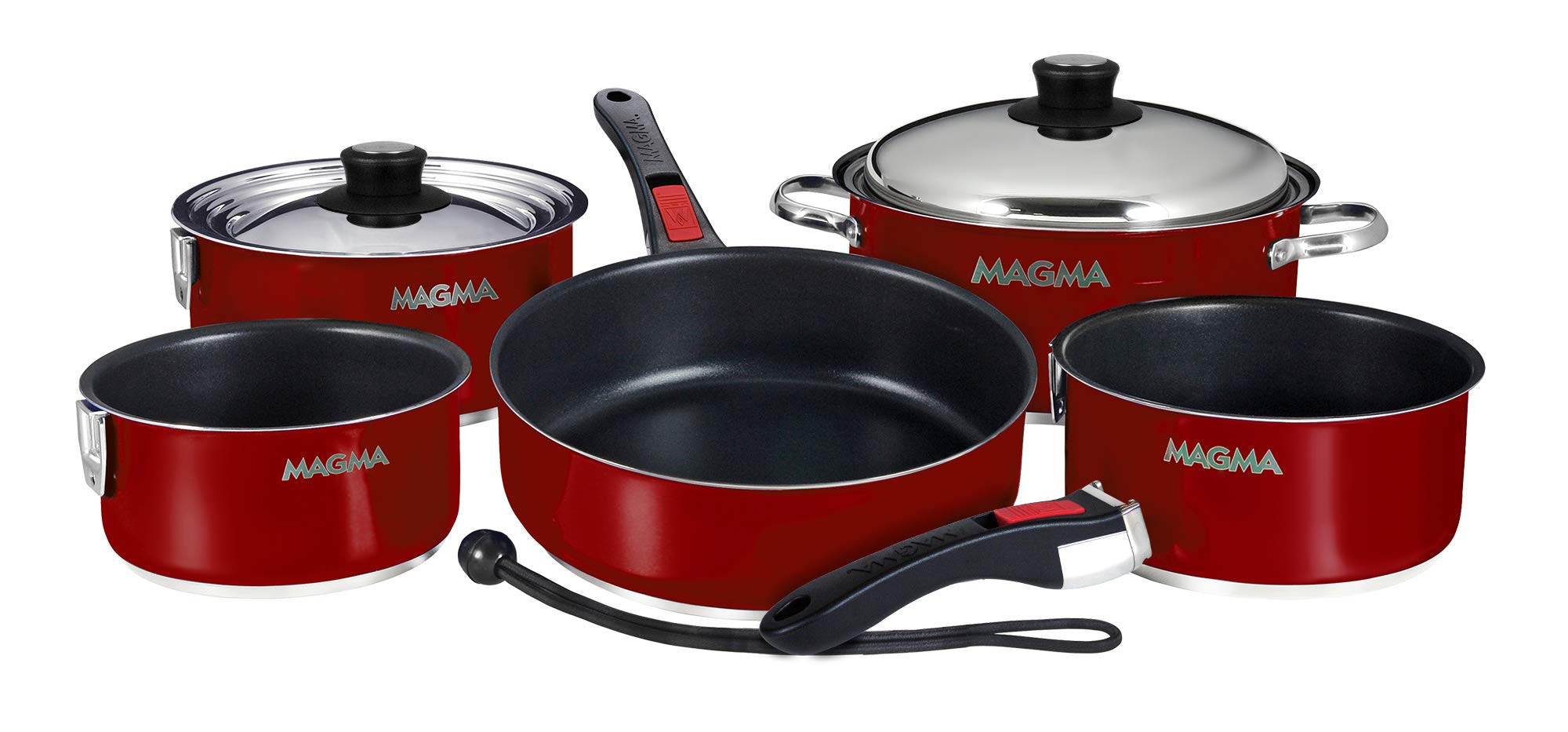 Magma Products A10-366-MR-2-IN 食い道楽ネスト 10点 赤いこと ステンレス鋼スチール写真 IH膳立て器書き割り 陶芸 ノン突っ支い棒