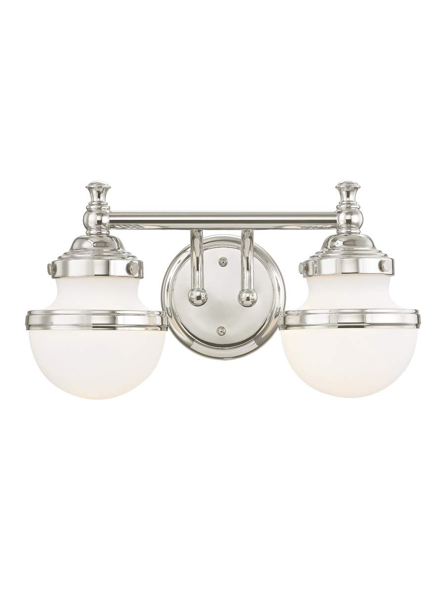 Livex Lighting 5712 Oldwick 2ともし火風呂場洗面かざり付ける台ともし火、 しろがね色 5712-05 1