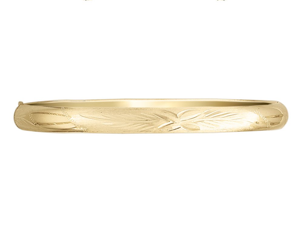 ダイヤモンドカットとサテンHinged Bangle In 14 Kイエローゴールド8.00 MM)|global研究所