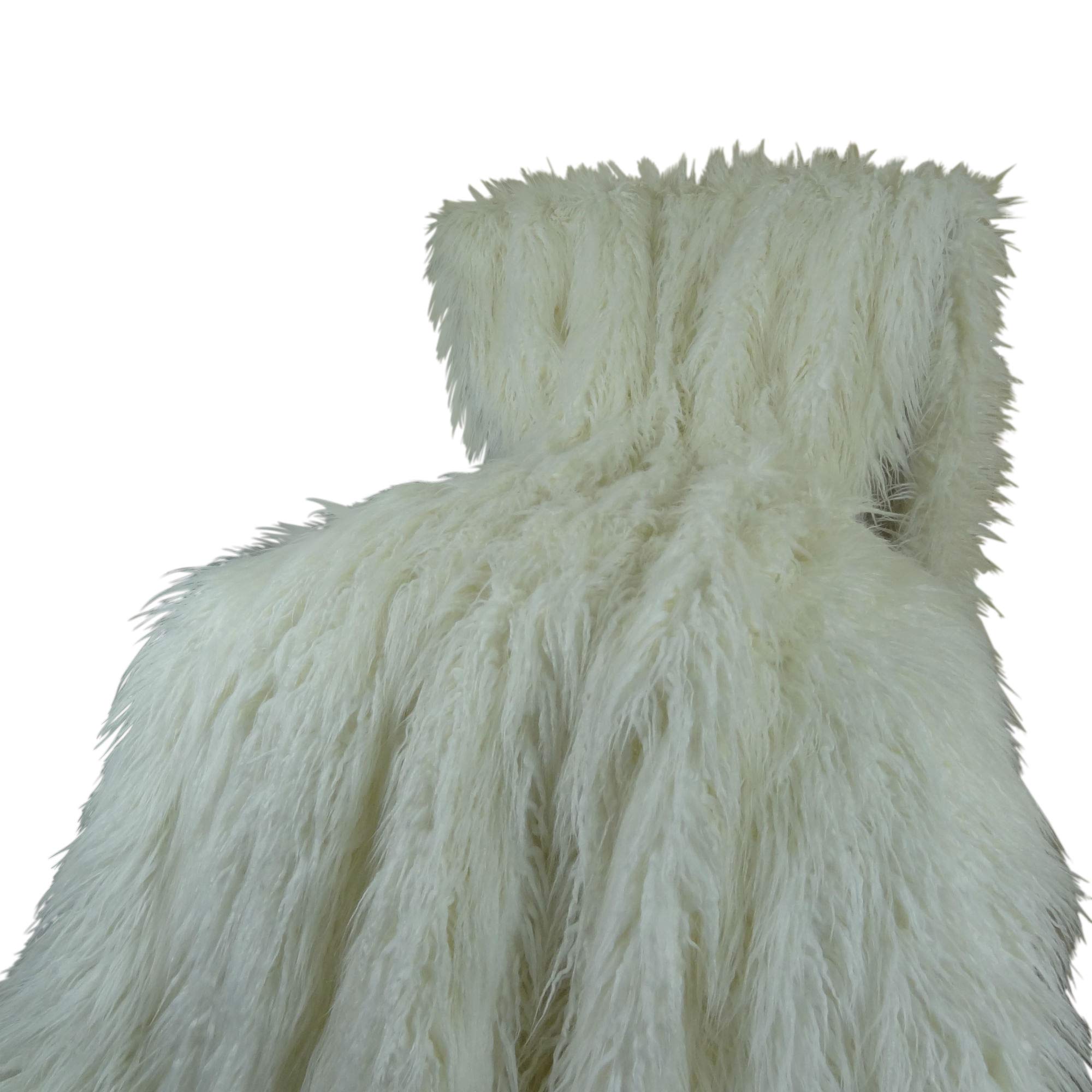 Plutus Mongolian Faux Fur Throw  (Throw 60W x 96L)