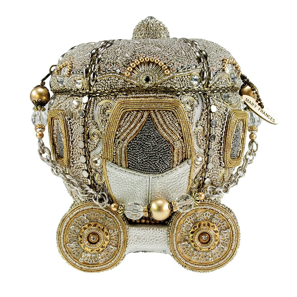 メアリーフランチェス ビフォア・ミッドナイト ビーズ 宝石付き シンデレラ キャリッジコーチ ハンドバッグ画像