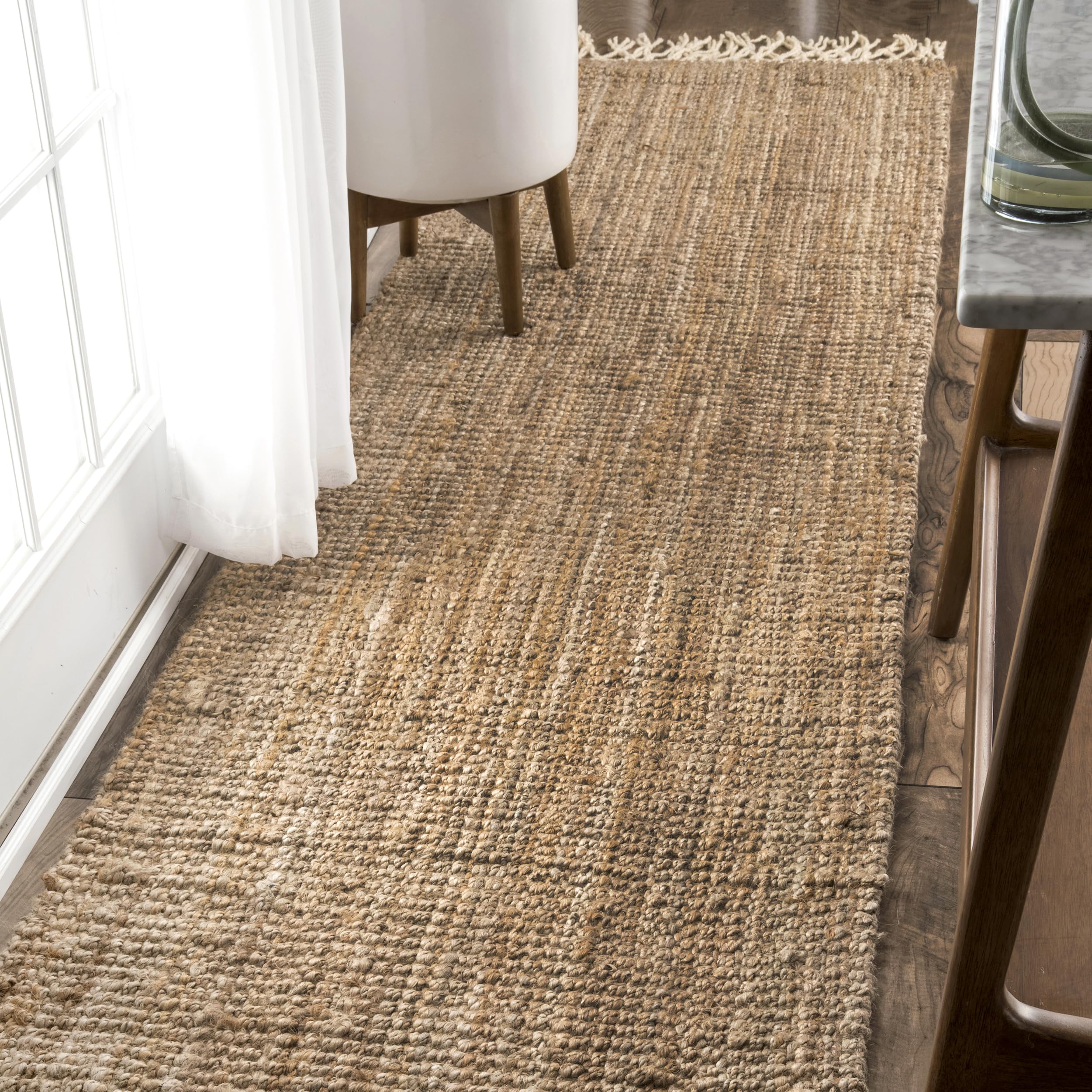 Hand Woven Raleigh Runner Rug  2 6 x 10  Natural