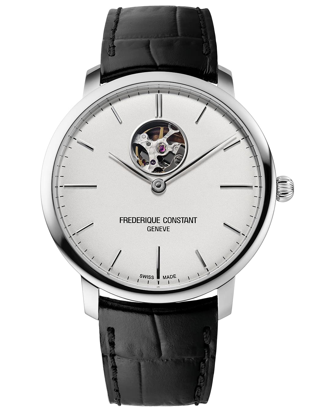 Frederique Constant Men 's ' Slimline自動Heart Beat ' AutomaticステンレススチールandレザーCasual Watch Color : Black ( Model : fc-312s4s6 )画像