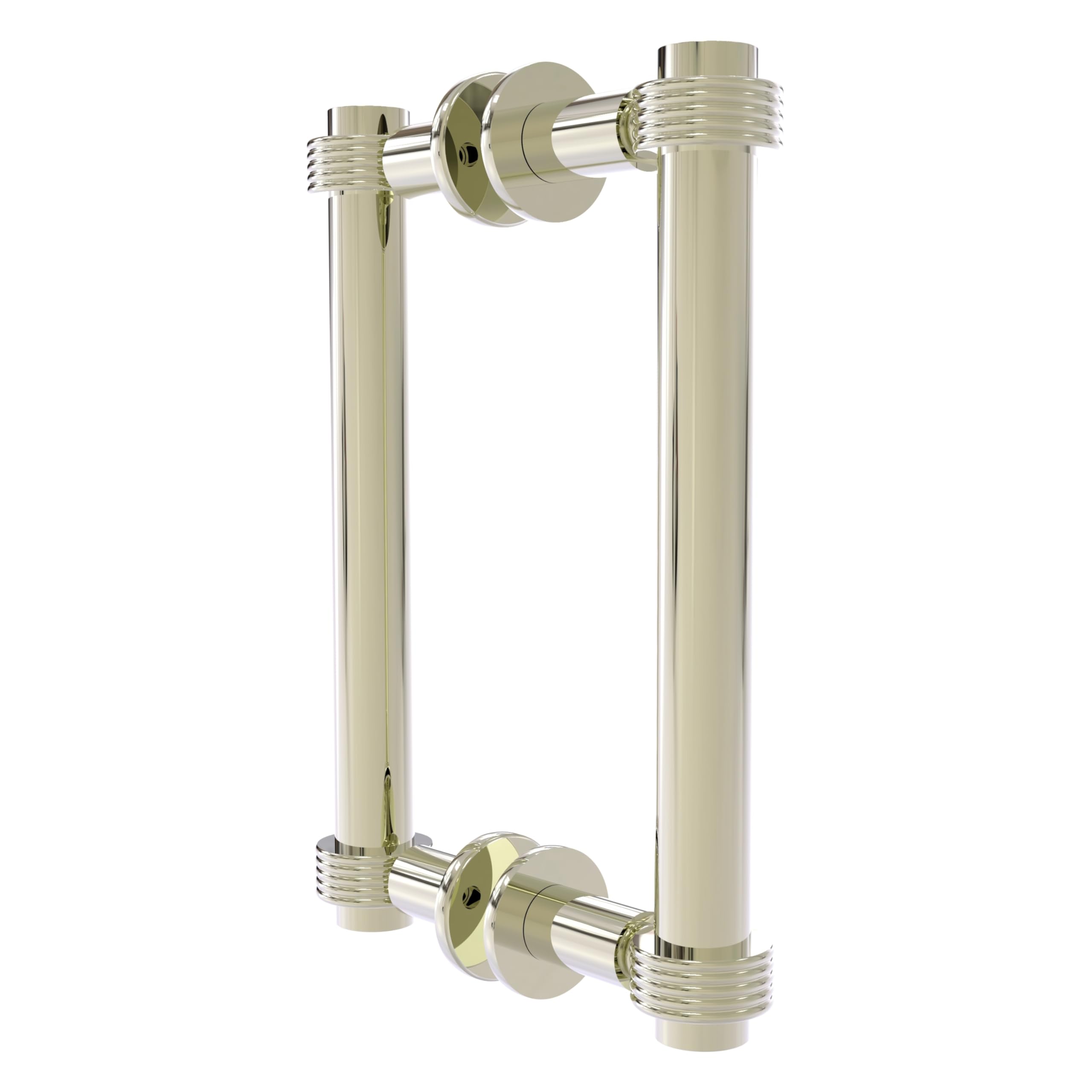Contemporary 8 Inch Back to Back Shower Door Pull with Grooved Accent - 404G-8BB-PNI プリンター・FAX用インク-インクカートリッジ