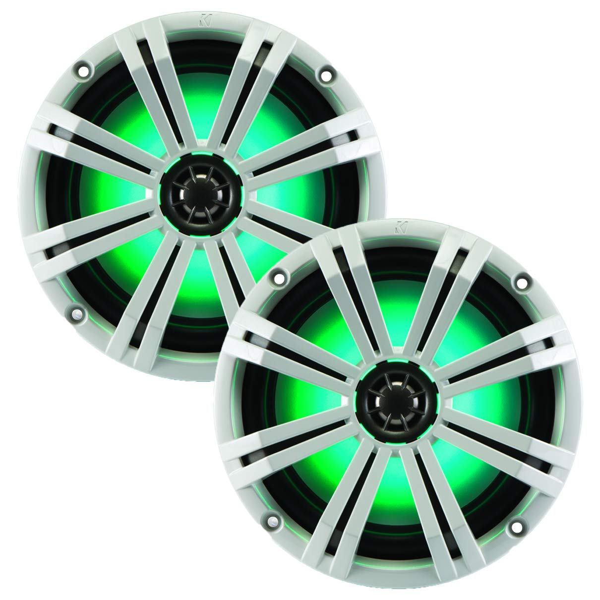 KM8 8-INCH (160mm) Marine Coaxial Speakerswith 1 tweeters LED Charcoal and White Grilles 4-OHM by Kicker|global研究所