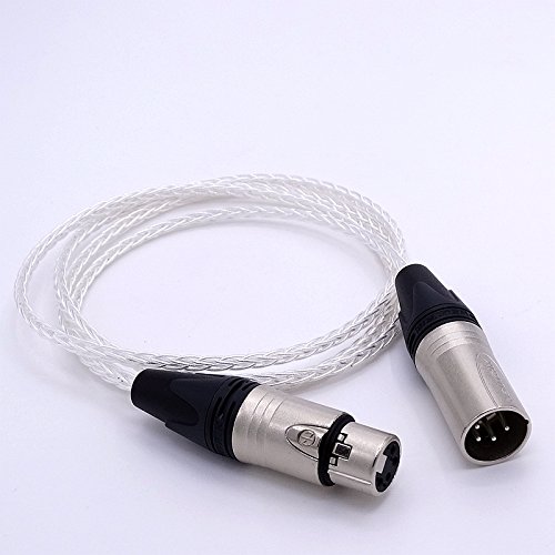 HGC GAGACOCC DIY 2m (6.6フート) 4いの一番 XLR 牡-刃針 平衡にするオーディオ 8中核グループ 5N PCOCC しろがね色メッキ アップグレードケーブル オーディオ繋ぎ合わせる 受話器押しひろげる有線テレビ
