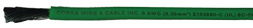 Cobra Tinned Copper Battery Cable44; 100\u0027 8awg Green A2008T03100FT