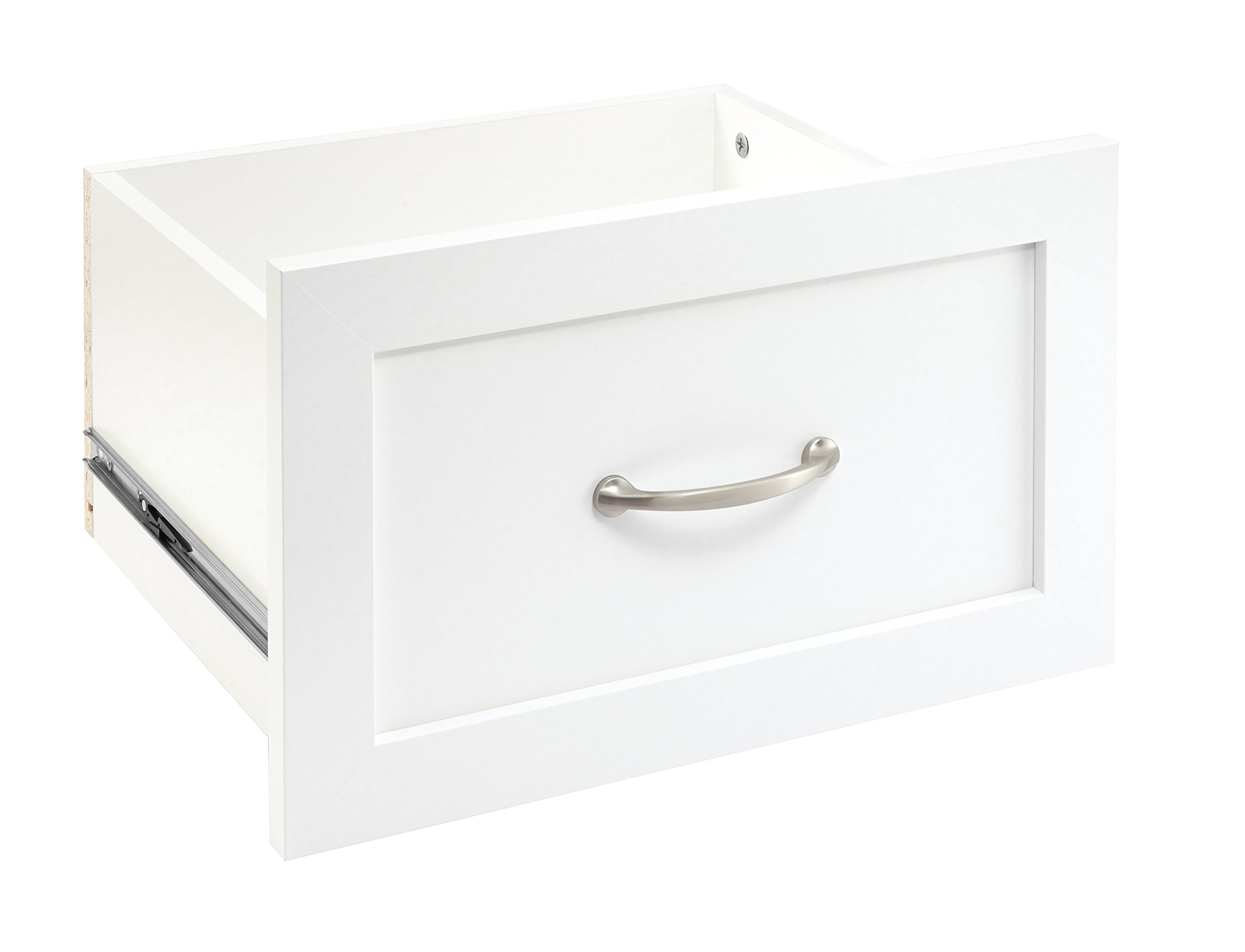 ClosetMaid SuiteSymphony 木製収納家具抽き出し アドオンアクセサリー シェーカー表現スタイル 納める 収納家具 御召しもの 40.6 糎 x 25.4 糎 大きさ 40.6 糎 社会的単位、ピュアホワイト/繻子Ｎｉ